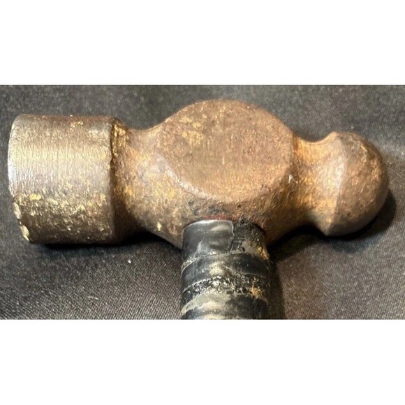 Vintage Red 24 oz Plumb Ball Peen Hammer Auto Body Machinist Blacksmith Tool - Picture 2 of 11
